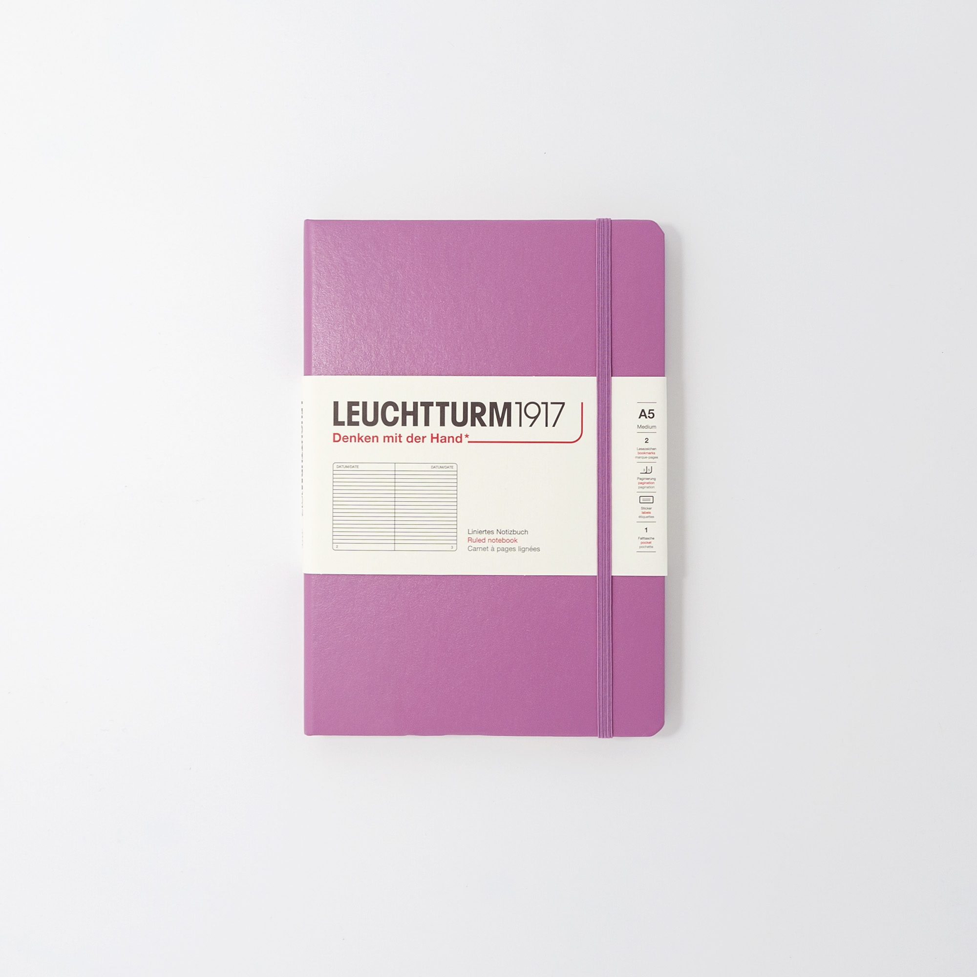 Rosa notebook från Leuchtturm1917, linjerad.