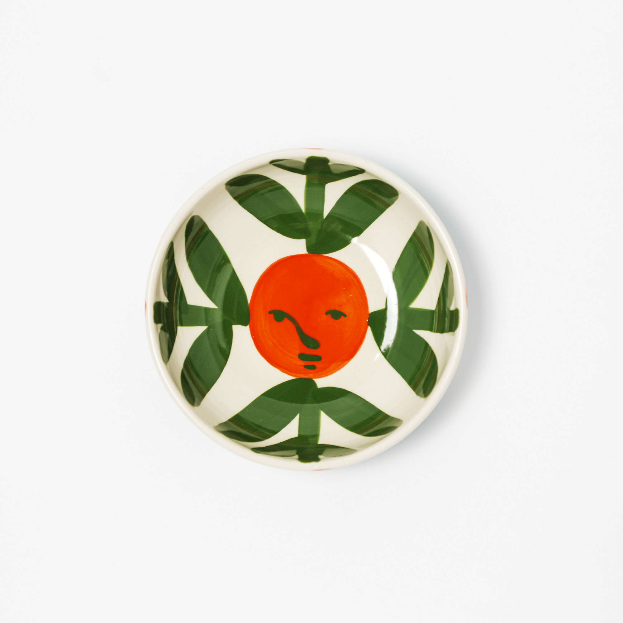 La pittura skål 12 cm Moon face vine orange - Bild 2